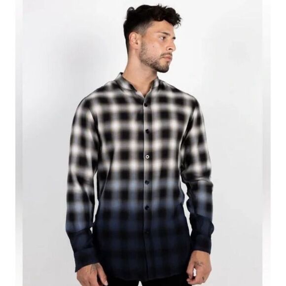 RawGear Mens Flannel Dress Ombré Shirt Sz S - Picture 3 of 6